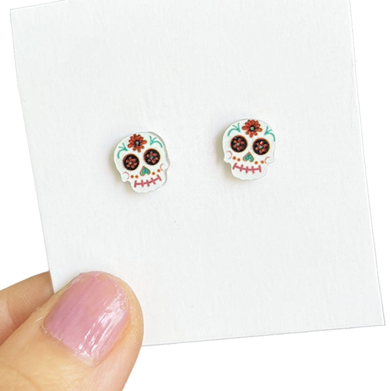 Wholesale Day of the Dead skull costume with shiny earrings